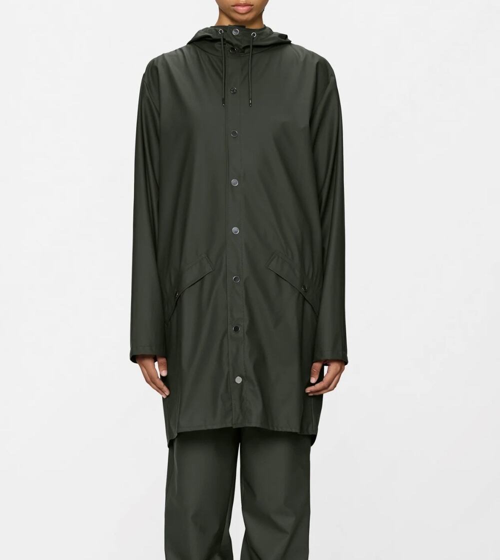 New Rains long jacket coat green w3 coat sz XL